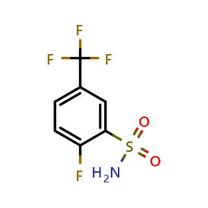 Chemical structure of 2-Fluoro-5-(trifluoromethyl)benzene-1-sulfonamide , CAS 217454-98-3, AChemBlock X199645