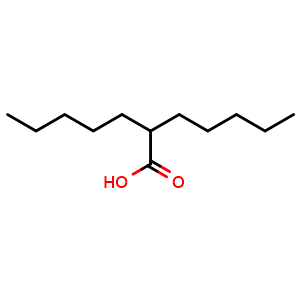 Chemical structure of 2-Pentylheptanoic acid , CAS 5422-52-6, AChemBlock X199650