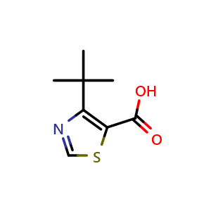 Chemical structure of 4-Tert-butyl-1,3-thiazole-5-carboxylic acid , CAS 81569-32-6, AChemBlock X199664