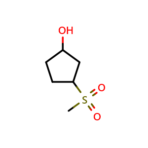 Chemical structure of 3-Methanesulfonylcyclopentan-1-ol , CAS 1339568-25-0, AChemBlock X199672