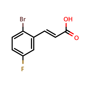 Chemical structure of (E)-3-(2-Bromo-5-fluorophenyl)acrylic acid , CAS 939410-87-4, AChemBlock X199681