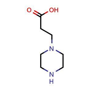 Chemical structure of 3-(Piperazin-1-yl)propanoic acid , CAS 27245-31-4, AChemBlock X199682