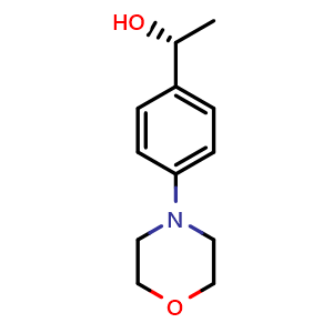 Chemical structure of (R)-1-(4-Morpholinophenyl)ethan-1-ol , CAS 1225049-48-8, AChemBlock X199690