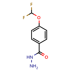 Chemical structure of 4-(Difluoromethoxy)benzohydrazide , CAS 126767-63-3, AChemBlock X199708