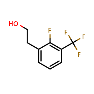 Chemical structure of 2-(2-Fluoro-3-(trifluoromethyl)phenyl)ethan-1-ol , CAS 886761-81-5, AChemBlock X199713