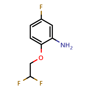 Chemical structure of 2-(2,2-Difluoroethoxy)-5-fluoroaniline , CAS 937596-97-9, AChemBlock X199724