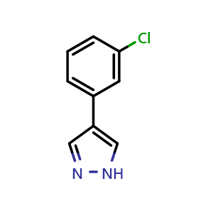 Chemical structure of 4-(3-Chlorophenyl)-1h-pyrazole , CAS 1196152-63-2, AChemBlock X199729