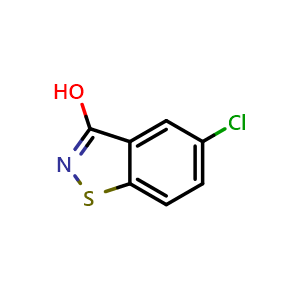 Chemical structure of 5-Chlorobenzo[d]isothiazol-3-ol , CAS 4337-43-3, AChemBlock X199756
