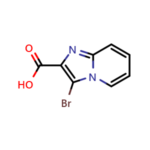 Chemical structure of 3-Bromoimidazo[1,2-a]pyridine-2-carboxylic acid , CAS 354548-73-5, AChemBlock X199758
