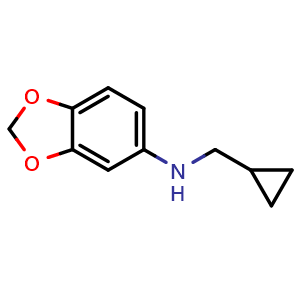 Chemical structure of n-(Cyclopropylmethyl)benzo[d][1,3]dioxol-5-amine , CAS 1154341-92-0, AChemBlock X199761