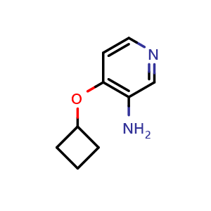 Chemical structure of 4-Cyclobutoxypyridin-3-amine , CAS 1250685-08-5, AChemBlock X199763