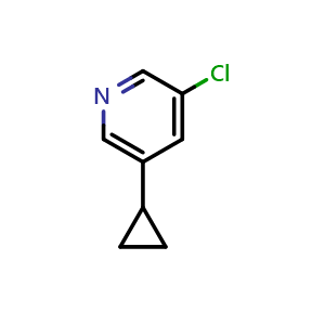 Chemical structure of 3-Chloro-5-cyclopropylpyridine , CAS 1256803-11-8, AChemBlock X199766