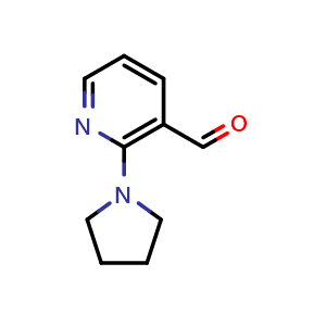 Chemical structure of 2-(Pyrrolidin-1-yl)nicotinaldehyde , CAS 690632-39-4, AChemBlock X199773