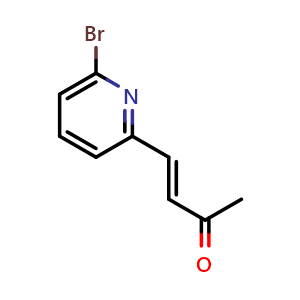 Chemical structure of (E)-4-(6-Bromopyridin-2-yl)but-3-en-2-one , CAS 1334663-29-4, AChemBlock X199776