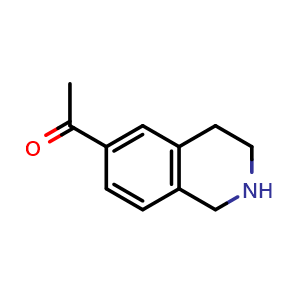 Chemical structure of 1-(1,2,3,4-Tetrahydroisoquinolin-6-yl)ethan-1-one , CAS 949922-27-4, AChemBlock X199782