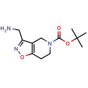 Chemical structure of Tert-butyl 3-(aminomethyl)-6,7-dihydroisoxazolo[4,5-c]pyridine-5(4h)-carboxylate , CAS 1250997-56-8, AChemBlock X199795