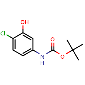 Chemical structure of Tert-butyl (4-chloro-3-hydroxyphenyl)carbamate , CAS 345893-27-8, AChemBlock X199804
