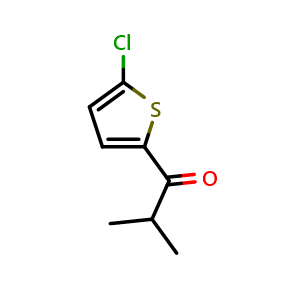 Chemical structure of 1-(5-Chlorothiophen-2-yl)-2-methylpropan-1-one , CAS 98490-84-7, AChemBlock X199806