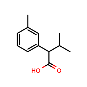Chemical structure of 3-Methyl-2-(m-tolyl)butanoic acid , CAS 1181405-04-8, AChemBlock X199810
