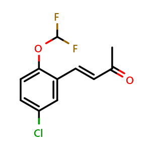 Chemical structure of 4-(5-Chloro-2-(difluoromethoxy)phenyl)but-3-en-2-one , CAS 1344870-52-5, AChemBlock X199822