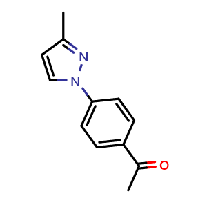 Chemical structure of 1-(4-(3-Methyl-1h-pyrazol-1-yl)phenyl)ethan-1-one , CAS 1250699-56-9, AChemBlock X199828