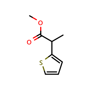 Chemical structure of Methyl 2-(thiophen-2-yl)propanoate , CAS 67333-41-9, AChemBlock X199831