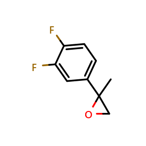 Chemical structure of 2-(3,4-Difluorophenyl)-2-methyloxirane , CAS 218449-84-4, AChemBlock X199853