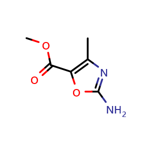 Chemical structure of methyl 2-amino-4-methyloxazole-5-carboxylate , CAS 359631-35-9, AChemBlock X199856