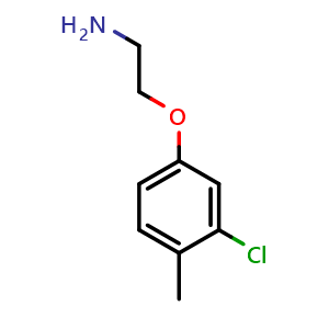 Chemical structure of 2-(3-Chloro-4-methylphenoxy)ethan-1-amine , CAS 3992-05-0, AChemBlock X199858