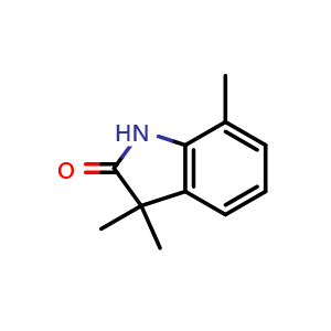 Chemical structure of 3,3,7-Trimethylindolin-2-one , CAS 19501-89-4, AChemBlock X199862