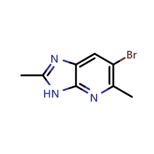 Chemical structure of 6-Bromo-2,5-dimethyl-3h-imidazo[4,5-b]pyridine , CAS 21714-55-6, AChemBlock X199883