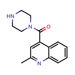 Chemical structure of (2-Methylquinolin-4-yl)(piperazin-1-yl)methanone , CAS 63591-79-7, AChemBlock X199884