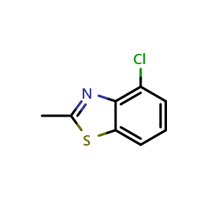Chemical structure of 4-Chloro-2-methylbenzo[d]thiazole , CAS 4146-23-0, AChemBlock X199885