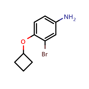 Chemical structure of 3-Bromo-4-cyclobutoxyaniline , CAS 1247716-37-5, AChemBlock X199895