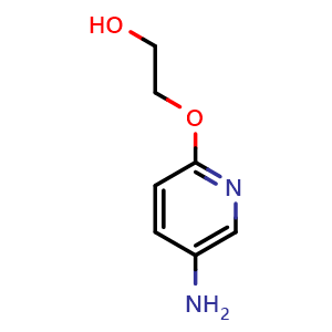 Chemical structure of 2-((5-Aminopyridin-2-yl)oxy)ethan-1-ol , CAS 225240-95-9, AChemBlock X199901