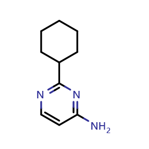 Chemical structure of 2-Cyclohexylpyrimidin-4-amine , CAS 1159816-79-1, AChemBlock X199902
