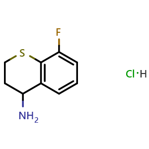 Chemical structure of 8-Fluorothiochroman-4-amine hydrochloride , CAS 1052542-90-1, AChemBlock X199908