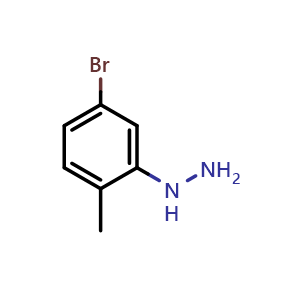 Chemical structure of (5-Bromo-2-methylphenyl)hydrazine , CAS 752200-75-2, AChemBlock X199916