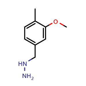 Chemical structure of (3-Methoxy-4-methylbenzyl)hydrazine , CAS 1016706-93-6, AChemBlock X199917