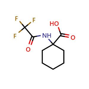 Chemical structure of 1-(2,2,2-Trifluoroacetamido)cyclohexane-1-carboxylic acid , CAS 151159-28-3, AChemBlock X199928