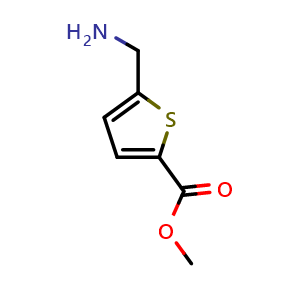 Chemical structure of Methyl 5-(aminomethyl)thiophene-2-carboxylate , CAS 75985-18-1, AChemBlock X199935