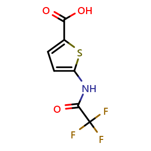 Chemical structure of 5-(2,2,2-Trifluoroacetamido)thiophene-2-carboxylic acid , CAS 1182741-45-2, AChemBlock X199936