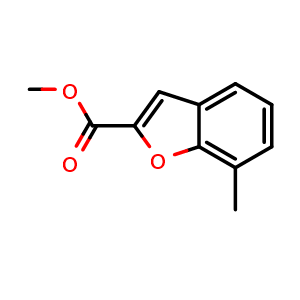 Chemical structure of Methyl 7-methylbenzofuran-2-carboxylate , CAS 857274-28-3, AChemBlock X199939