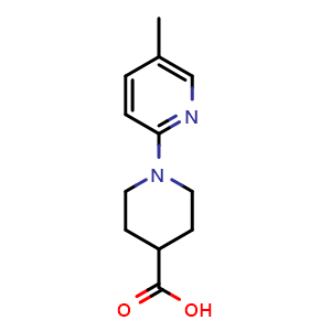 Chemical structure of 1-(5-Methylpyridin-2-yl)piperidine-4-carboxylic acid , CAS 954576-20-6, AChemBlock X199947