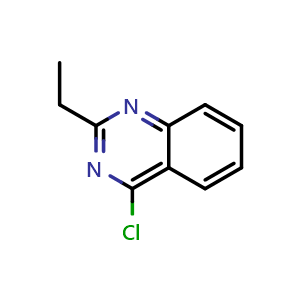 Chemical structure of 4-Chloro-2-ethylquinazoline , CAS 38154-40-4, AChemBlock X199963