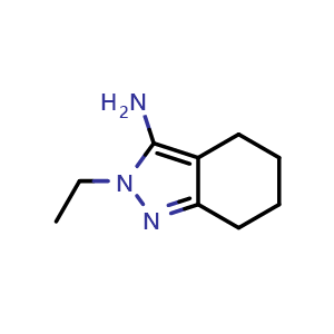 Chemical structure of 2-Ethyl-4,5,6,7-tetrahydro-2H-indazol-3-amine , CAS 1353569-74-0, AChemBlock X199969