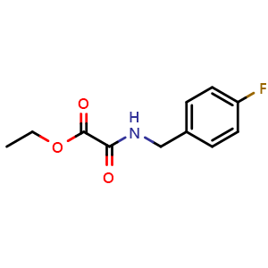 Chemical structure of Ethyl 2-((4-fluorobenzyl)amino)-2-oxoacetate , CAS 828298-11-9, AChemBlock X199971