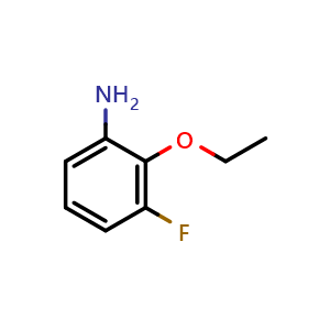 Chemical structure of 2-Ethoxy-3-fluoroaniline , CAS 1233958-47-8, AChemBlock X199984