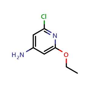 Chemical structure of 2-Chloro-6-ethoxypyridin-4-amine , CAS 904311-14-4, AChemBlock X199987