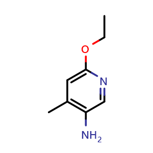 Chemical structure of 6-Ethoxy-4-methylpyridin-3-amine , CAS 142078-43-1, AChemBlock X199988